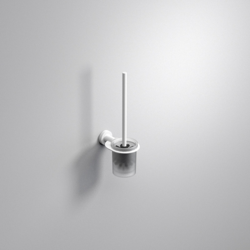 Close up product image of the Origins Living Tecno Project White Toilet Brush